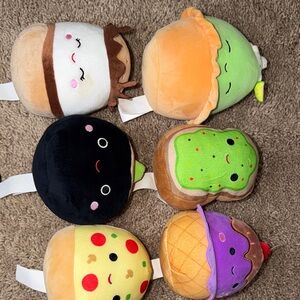 6pc Squishmallow Plush Food Toy Collection